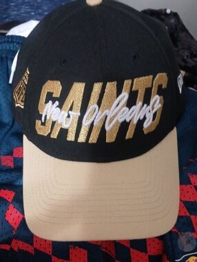 New Era Black and Gold 9FORTY Embroidered Saints Hat